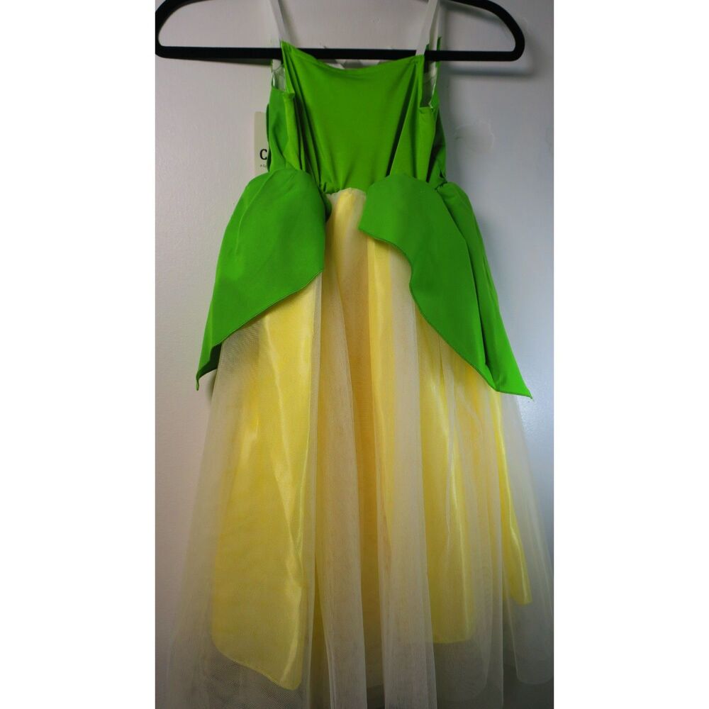 CQDY Kids Princess Tiana Costume Dress Green Yellow Tulle TD2491 Size 6Y NEW